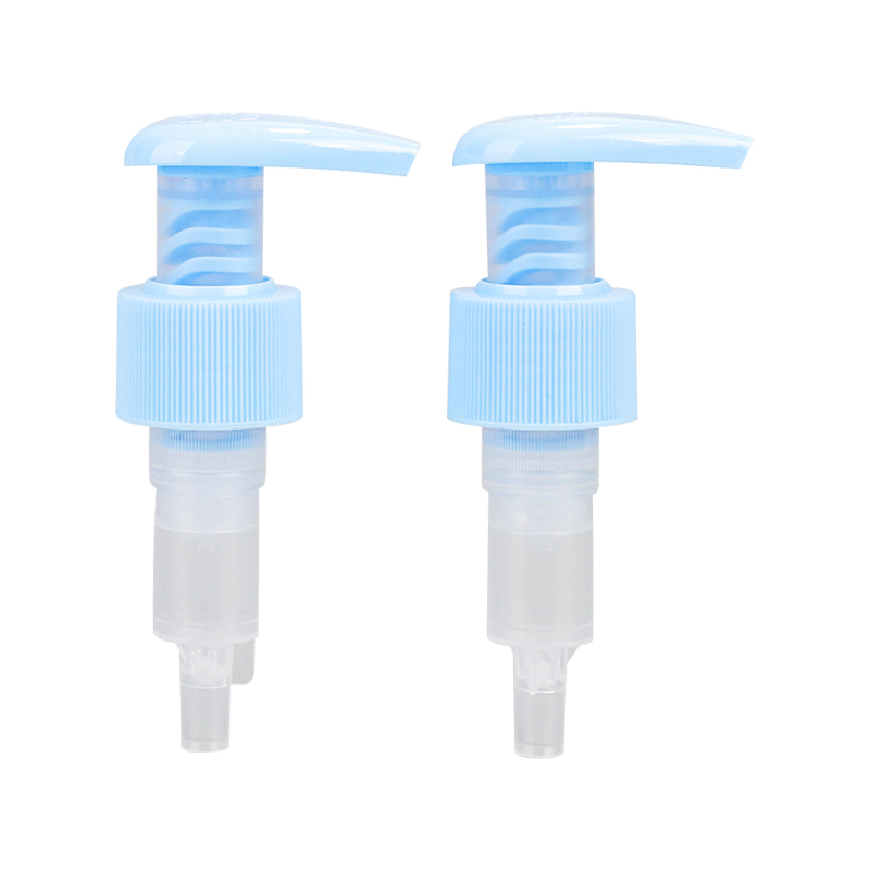 Plava prozirna plastična boca s pumpom